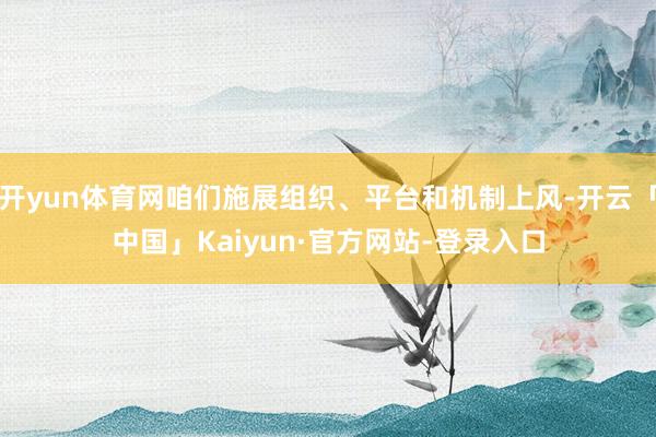 开yun体育网咱们施展组织、平台和机制上风-开云「中国」Kaiyun·官方网站-登录入口