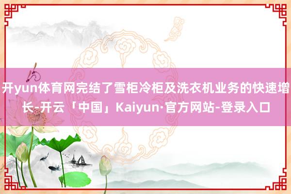 开yun体育网完结了雪柜冷柜及洗衣机业务的快速增长-开云「中国」Kaiyun·官方网站-登录入口