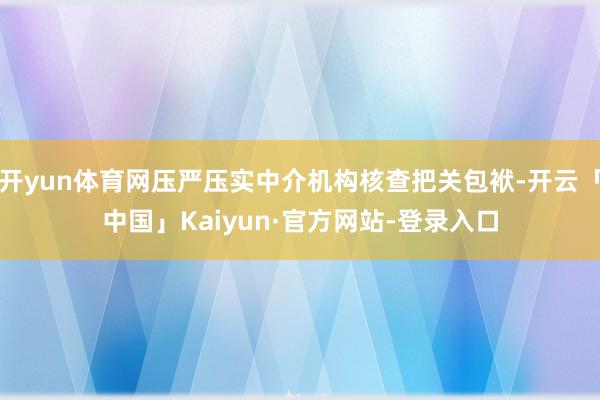 开yun体育网压严压实中介机构核查把关包袱-开云「中国」Kaiyun·官方网站-登录入口