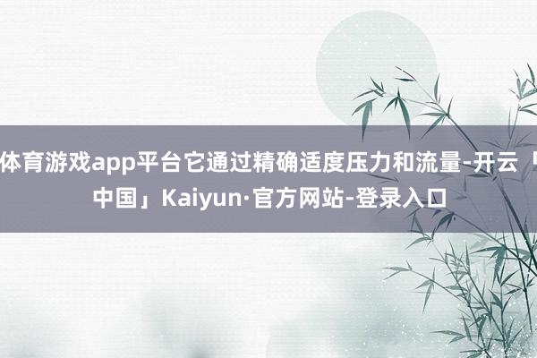 体育游戏app平台它通过精确适度压力和流量-开云「中国」Kaiyun·官方网站-登录入口