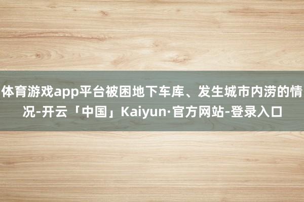 体育游戏app平台被困地下车库、发生城市内涝的情况-开云「中国」Kaiyun·官方网站-登录入口