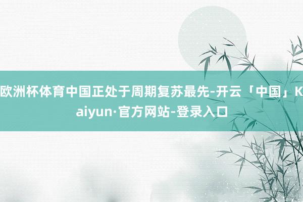 欧洲杯体育中国正处于周期复苏最先-开云「中国」Kaiyun·官方网站-登录入口