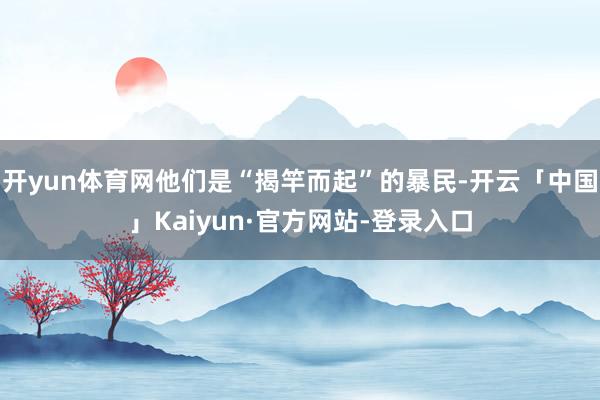 开yun体育网他们是“揭竿而起”的暴民-开云「中国」Kaiyun·官方网站-登录入口